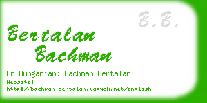 bertalan bachman business card